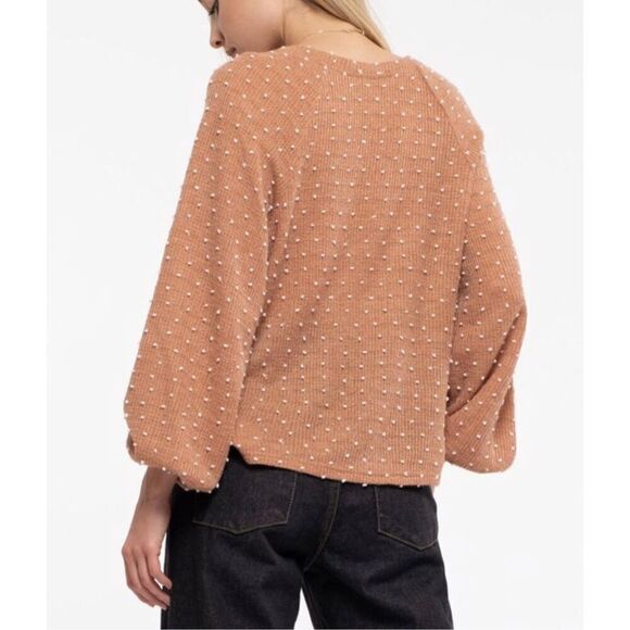 Blu Pepper Polka Dot Henley Style Long Sleeve size M NWT - Picture 2 of 15